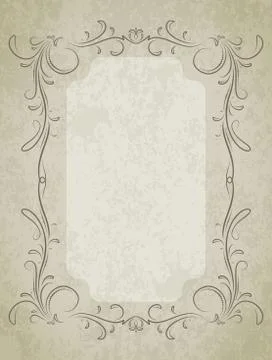 Old frame on grunge style background with blank space for text. Retro vintage 스톡 일러스트