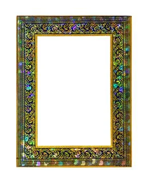 Old frame isolated on white, object background Fotos Stock