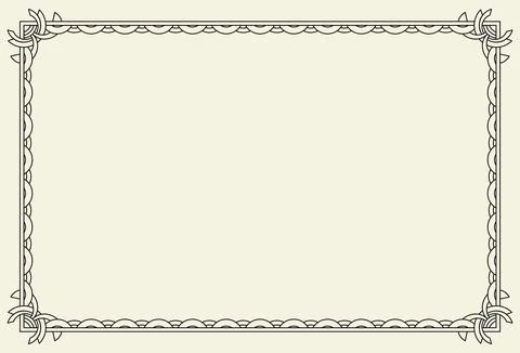 Old frame. Retro ornamental frame, vintage rectangle ornament, ornate border 스톡 일러스트