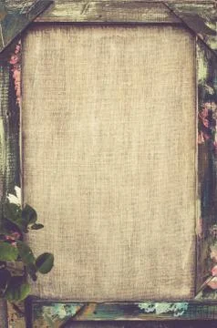 Old frame. Rural background. Rustic. Foto stock