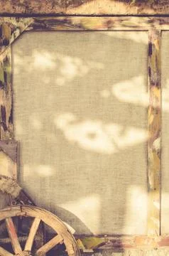 Old frame. Rural background. Rustic. Stock Photos