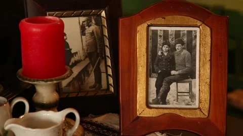 Old framed photos Stock Footage 49275499