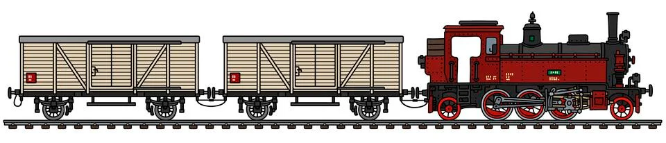 The old freight steam train Stock Illustration