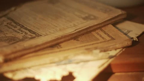 Old French Newspaper Stock Footage 206455431