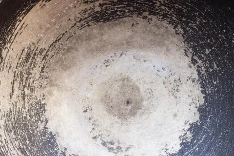 Old frying pan peeling paint Foto stock