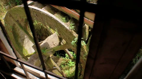 Old Functional Water Mill Stock Footage 168104858