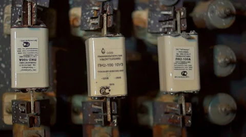 Old fuses slip Video stock 45588392