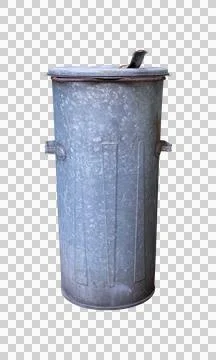 Old galvanized metal garbage bin PNG Stock-Fotos
