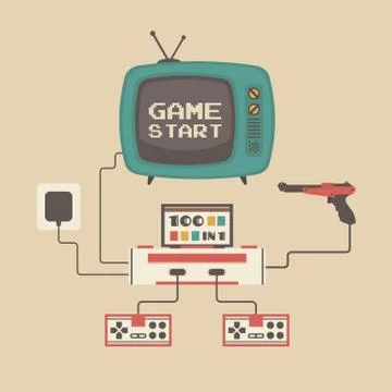 Old game player Stock Illustration