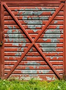 Old garage door Stock-Fotos