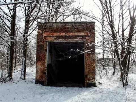 Old garage in forestry Stock Photos