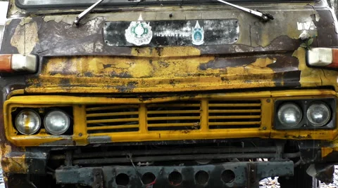 Old Garbage truck Stock Footage 68757430