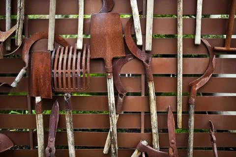 Old garden tools Stock Photos