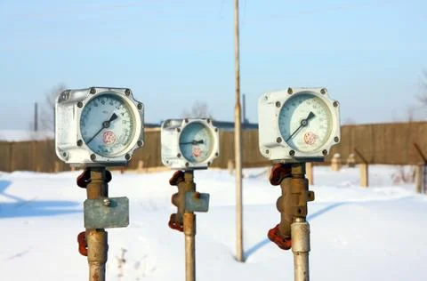 Old gas manometer Stock-Fotos