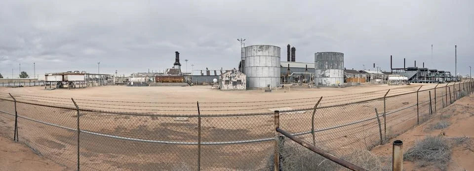 Old Gas Processing Plant at Eunice, New Mexico Stock Photos