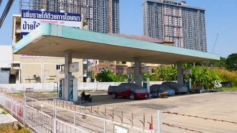 Old gas station Stock Footage 262143529
