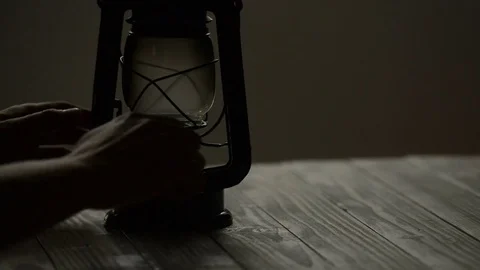 Old gasoline lamp Stock Footage 82530531