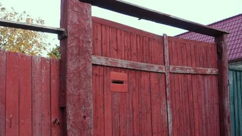 Old gate and gate from a tree 库存照片
