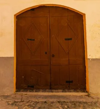 Old gate with interesting texture, element of architecture, interesting entra Stock Photos