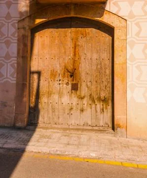 Old gate with interesting texture, element of architecture, interesting entra Stock Photos