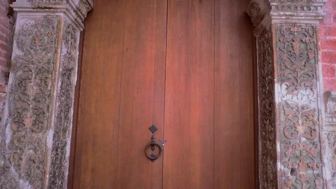 The old gate of a medieval building Stock Footage 121245759
