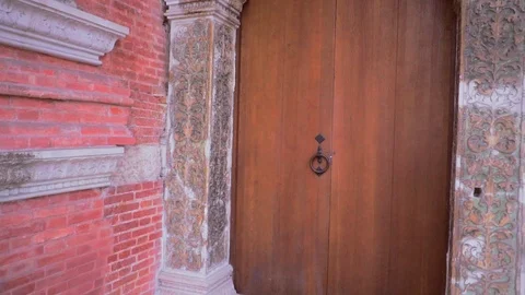 The old gate of a medieval building Stock Footage 121833308