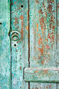 Old gate with paint peeling off, pattern Stock Photos