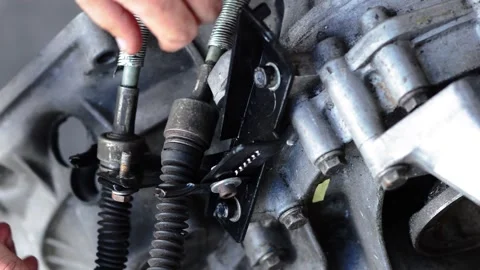 Old gear shift box from a front-wheel drive car Video stock 336732848