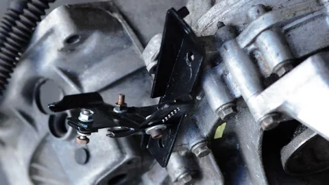 Old gear shift box from a front-wheel drive car Stock-Footage 336732849