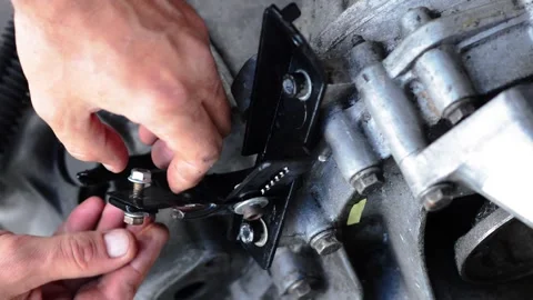 Old gear shift box from a front-wheel drive car Stock-Footage 336732852