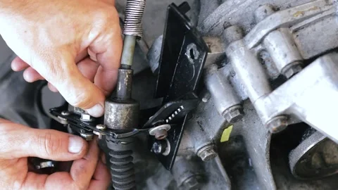Old gear shift box from a front-wheel drive car Stock-Footage 336732898