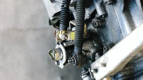 Old gear shift box from a front-wheel drive car Video stock 336732948