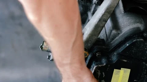 Old gear shift box from a front-wheel drive car Stock-Footage 336732959