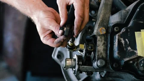 Old gear shift box from a front-wheel drive car Video stock 336732967