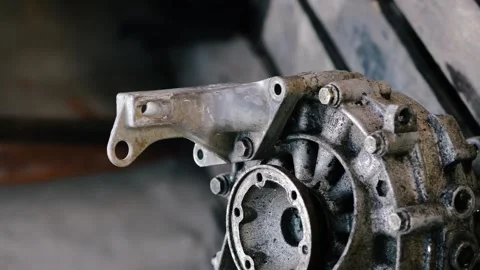 Old gear shift box from a front-wheel drive car Video stock 336732970