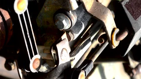 Old gear shift box for a front-wheel drive car, example Video stock 337663146