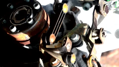 Old gear shift box for a front-wheel drive car, example Video stock 337663149