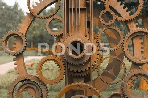 Old gears and cogs Stock Photos