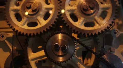 Old gears running togther Stock Footage 46154953