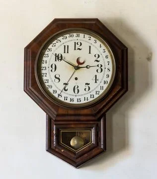 Old General store and Clock at Appomattox Ornate and complex clockwork wal... Stock Photos