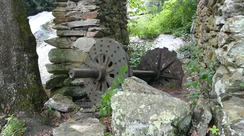 Old generator at the falls. Stock Footage 53278172