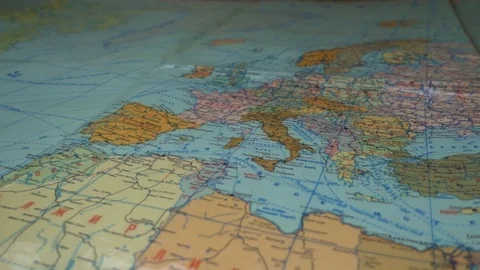 Old Geographic Map Of The World Stock Footage 86599480