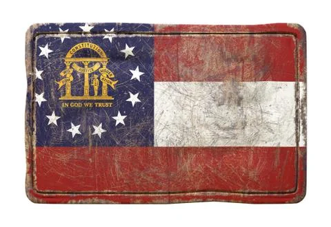 Old Georgia State flag Stock Illustration