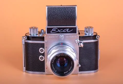 Old German camera EXA. 1961 release. Stock Photos