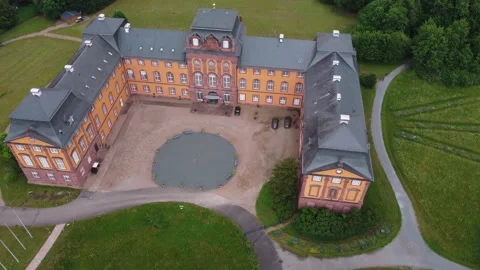 Old German castle museum with park near the city Stock Footage 155545200
