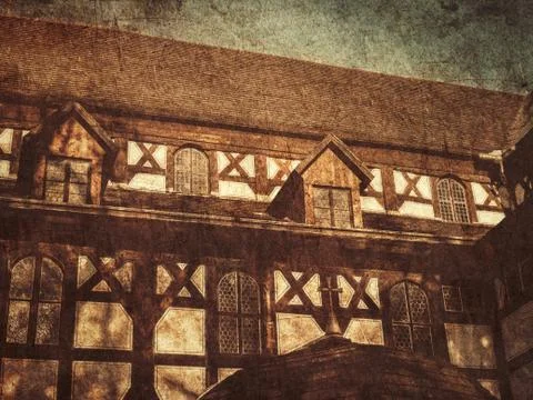 Old german half-timbered Protestants Church. Stock Photos