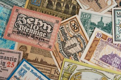 Old German money Stock Photos