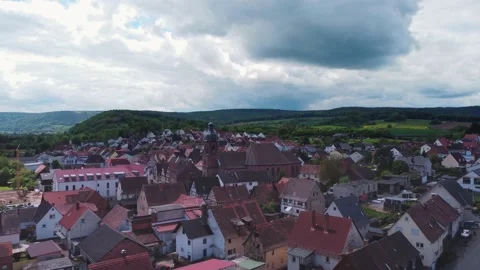 An old german town and a church Stock Footage 154553553