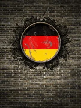 Old Germany flag in brick wall Stock Illustration