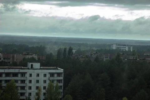 Old ghost buildings of Pripyat Stock Photos